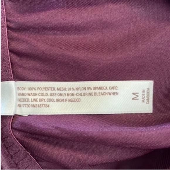 Vintage Gillian O’Malley Purple Nighty Satin Burgundy Tan Lace Slip Dress 90 Y2K - Picture 6 of 17